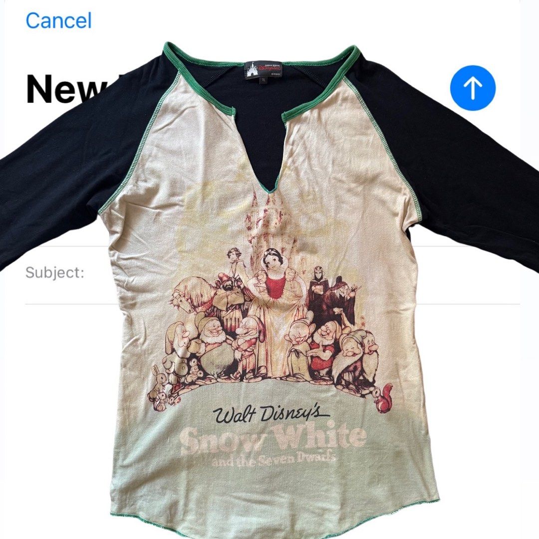 disney snow white 3/4 sleeves (Category: Blouses) located in San Antonio. Submitted by e.laime (Listing ID 1427267075, Image 2). Description: best fits up to L franes.