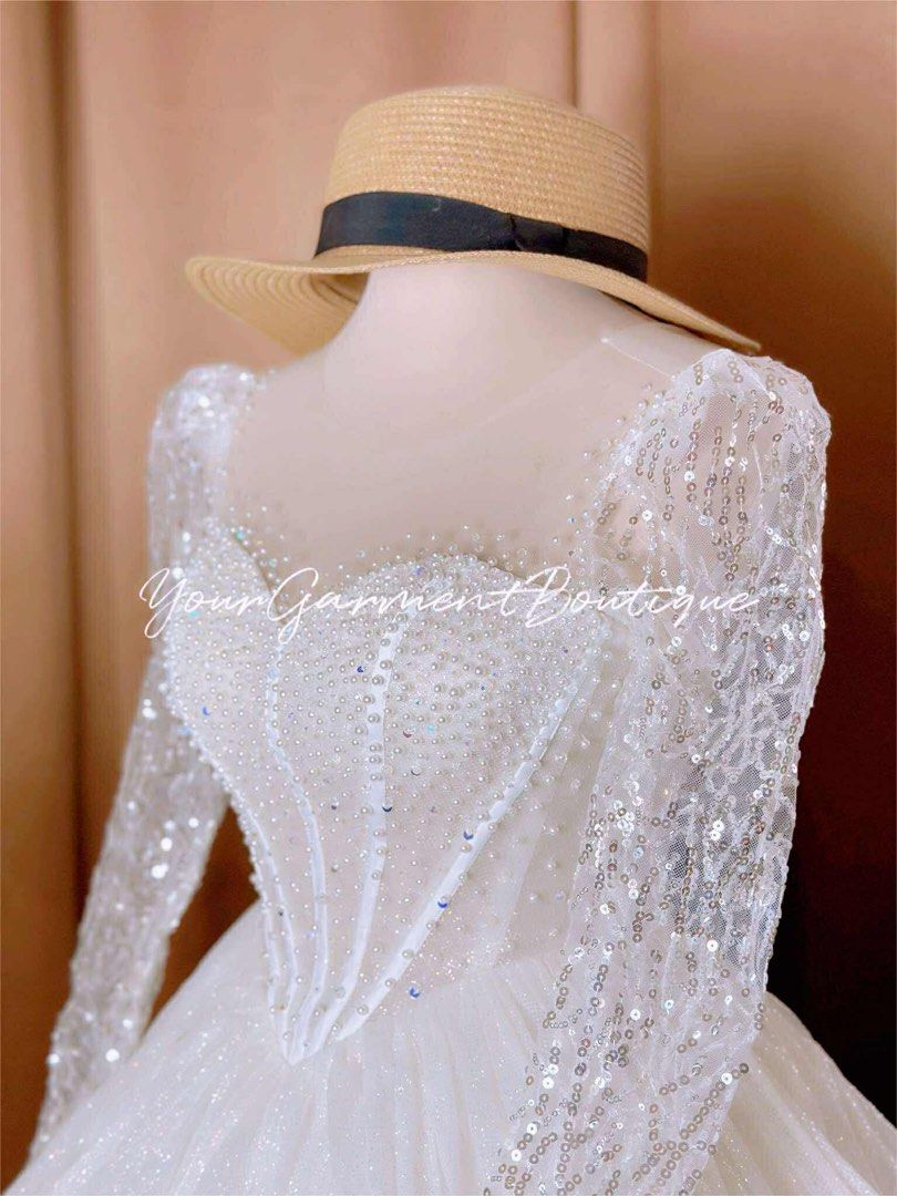 Elegant White Beaded Wedding Gown (Category: Evening dresses & gowns) located in Pasay City. Submitted by trshmrsgn (Listing ID 1427251016, Image 2). Description: .