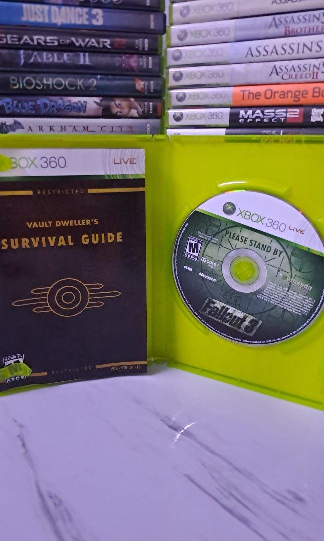 Fallout 3 - Xbox 360 (Category: Xbox) located in Muntinlupa City. Submitted by echo.066 (Listing ID 1427169736, Image 2). Description: FOR SALE XBOX 360 CD GAME 700 PHP FALLOUT 3 NTSC MINT CONDITION AVAILABLE FOR DELIVERY VIA LALAMOVE AVAILABLE FOR SHIPPING VIA J&T EXPRESS MODE OF PAYMENT : BANK / GCASH / MAYA Check my PROFILE for more CDs MUSIC / GAMES / MOVIE MUNTINLUPA CITY LOCATION .
