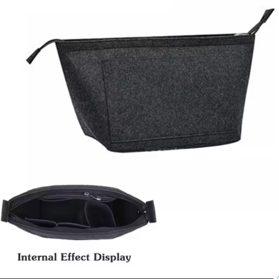Felt Bag Organizer Insert Pouch with Zipper - Large Black Dark Gray (Category: Purses & Pouches) located in Manila. Submitted by pippintook (Listing ID 1427250014, Image 2). Description: - Size Large, brand new - With zipper - really useful for bags with no zip for anti theft - Color black/dark grey - RFS: bought the wrong size.