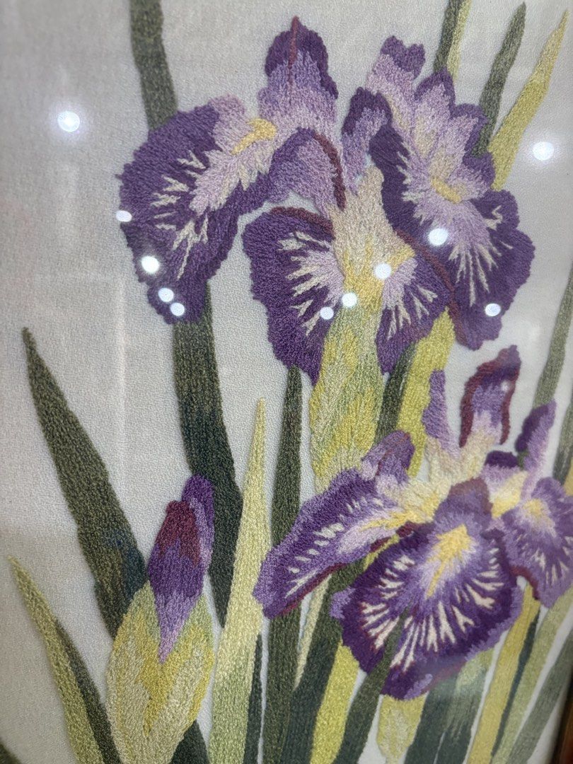 21”x17” Framed Iris Flower needlepoint Embroidery (Category: Frames & Pictures) located in Dipolog. Submitted by playmatesfriend.ph (Listing ID 1427264716, Image 2). Description: .