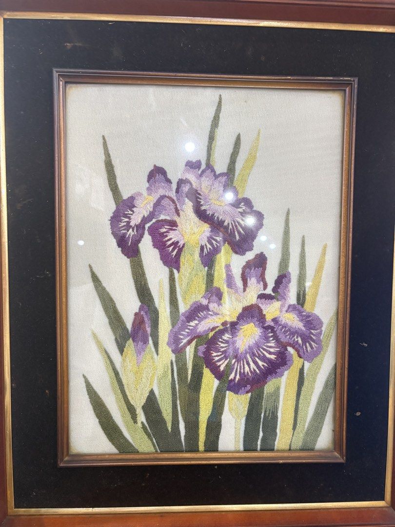 21”x17” Framed Iris Flower needlepoint Embroidery (Category: Frames & Pictures) located in Dipolog. Submitted by playmatesfriend.ph (Listing ID 1427264716, Image 1). Description: .