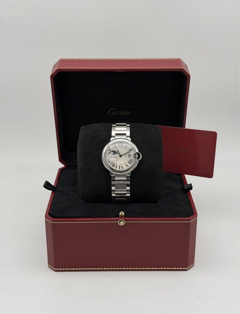 Fullset Cartier Ballon Bleu Moonphase White Dial 2018 (Category: Luxury Watches) located in Manila. Submitted by timelesseleganceph (Listing ID 1427178493, Image 2). Description: Fullset Cartier Ballon Bleu Moonphase White Dial 2018 Price 348k Reference WSBB0021 Size 36mm Automatic Movement Dated 2018 Complete/Fullset - Watch, Box & Warranty Card.