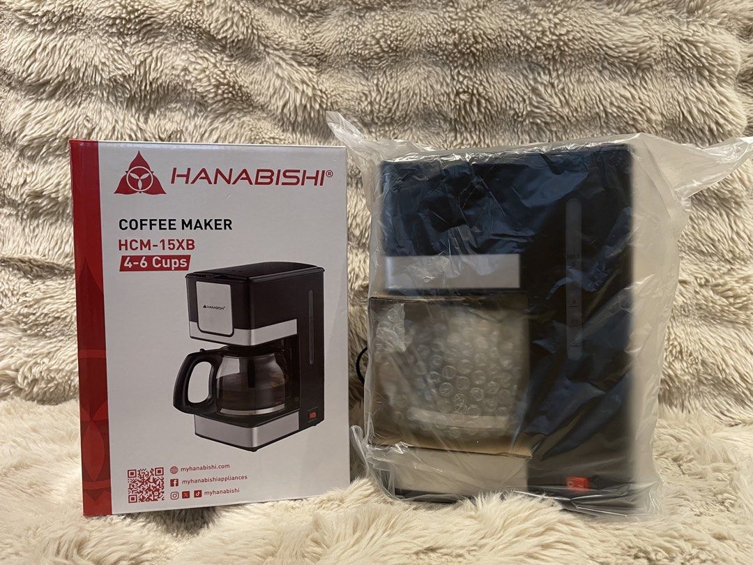 Hanabishi Coffee Maker 4-6 Cups (Category: Coffee Machines & Makers) located in Antipolo. Submitted by happy_garagesale (Listing ID 1427241870, Image 1). Description: Slightly negotiable..