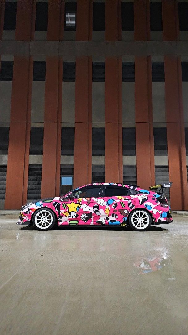 Honda Civic 1.5 VTEC Turbo (A) (Category: Used Cars) located in Singapore. Submitted by partymachine (Listing ID 1427280375, Image 3). Description: Unique Honda Civic Type R with custom wrap and modifications. Features modifications worth more than $20k include a CF Voltex wing, aftermarket gauges, and interior upgrades (PM for full list). Engine bay has been modified with performance parts. A real head-turner!.