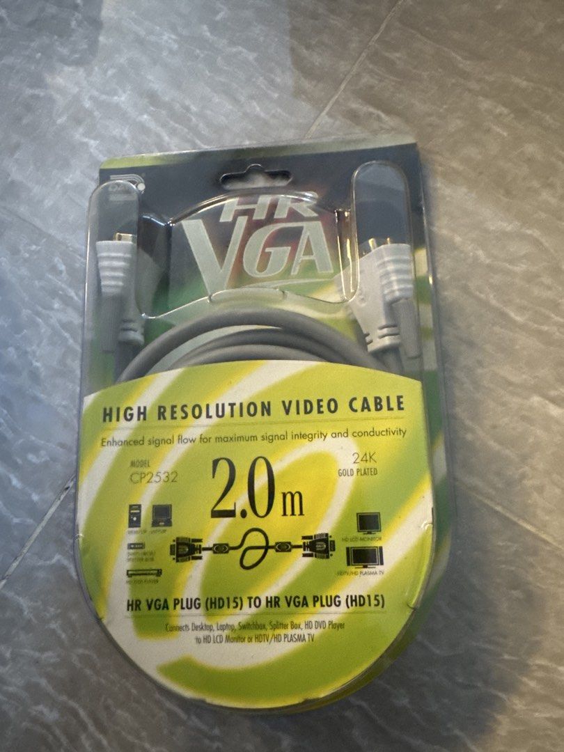 HR VGA Cable 2.0m - Brand New405978820788899840