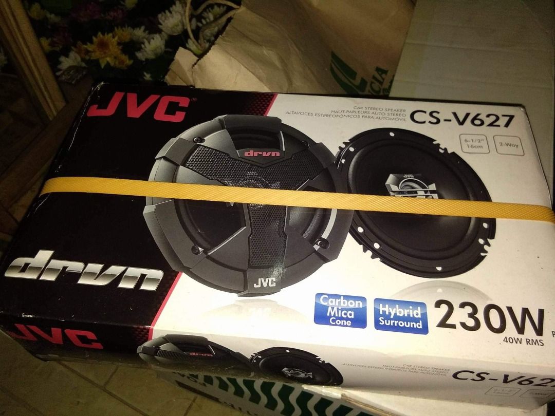 JVC CS-V627 Car Stereo Speakers (Category: Soundbars, Speakers & Amplifiers) located in Marikina City. Submitted by evgov120204533 (Listing ID 1427259266, Image 2). Description: JVC Specifications: Speakers Woofer CS-V627 Size 6-1/2’’ (16 cm) Type 2-Way Coaxial Carbon Mica Cone Yes Hybrid Surround (Rubber & Cloth) Yes Stamped Steel Frame Yes Strontium Ferrite Magnet Yes Tweeter CS-V627 Size 1’’ (2.5 cm) Type Poly-Ether Imide Balanced Yes Neodymiu