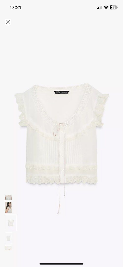 LF: Zara lace top (Category: Blouses) located in Pateros City. Submitted by batgrls (Listing ID 1427179825, Image 1). Description: looking for this top in either XS or S! .