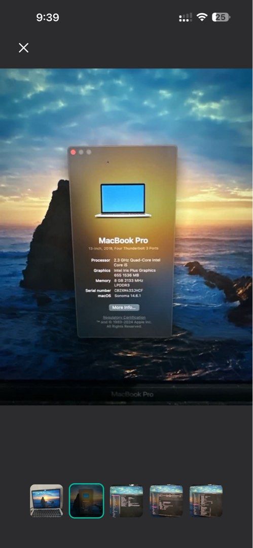 Macbook Pro 2018 with touchbar 512gb (Category: Laptops & Notebooks) located in Quezon City. Submitted by mapollo (Listing ID 1427272697, Image 2). Description: Macbook Pro 2018 with touchbar Everything ok except battery needs service Rush>>> 512 GB.