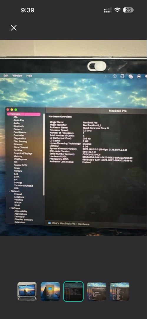 Macbook Pro 2018 with touchbar 512gb (Category: Laptops & Notebooks) located in Quezon City. Submitted by mapollo (Listing ID 1427272697, Image 3). Description: Macbook Pro 2018 with touchbar Everything ok except battery needs service Rush>>> 512 GB.