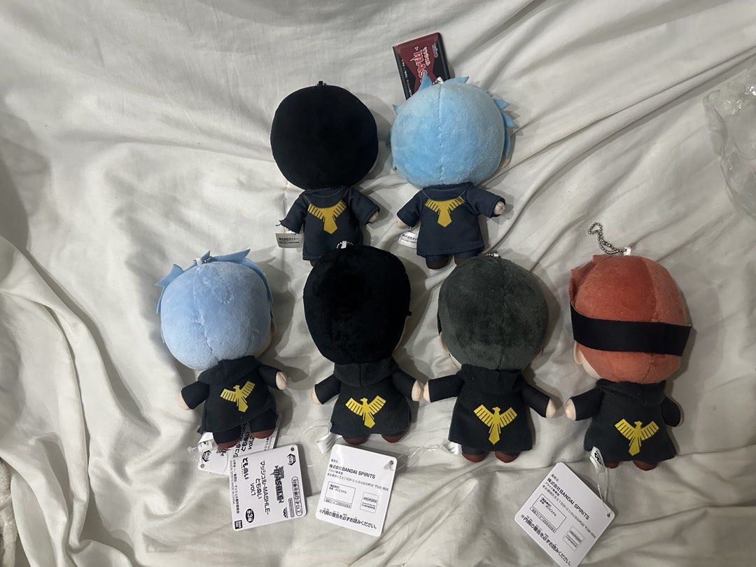 MASHLE, Magic and Muscles charm-sized plushies (Category: Plushies & Soft Toys) located in Manila. Submitted by chestersauce_ (Listing ID 1427300050, Image 3). Description: MASHLE Magic and Muscle charm-sized plush all with tags, except for mashle small taito.