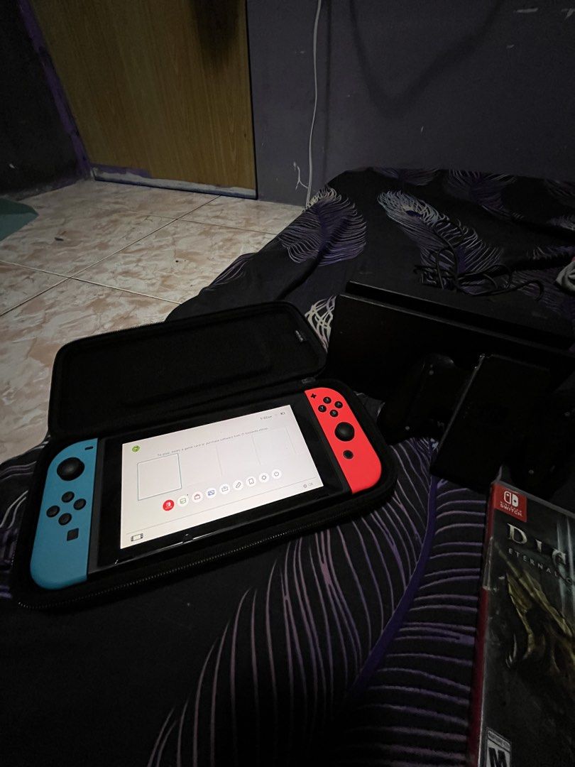 Nintendo switch bundle v2 (Category: Nintendo) located in Valenzuela. Submitted by zyruz_navs (Listing ID 1427283132, Image 1). Description: FOR SALE: Nintendo Switch V2 Bundle 🎮 ✅ Good condition, smooth performance ✅ Complete accessories: • Dock • Charger • HDMI • Joy-Cons + 2 player straps 🎒 With FREE Hard Case 🎮 Includes 3 games: • Xenoblade Chronicles 2 • Jump Force • Diablo III ⚠️ Issue: Right Joy-Con works perfectly when attached, but ha
