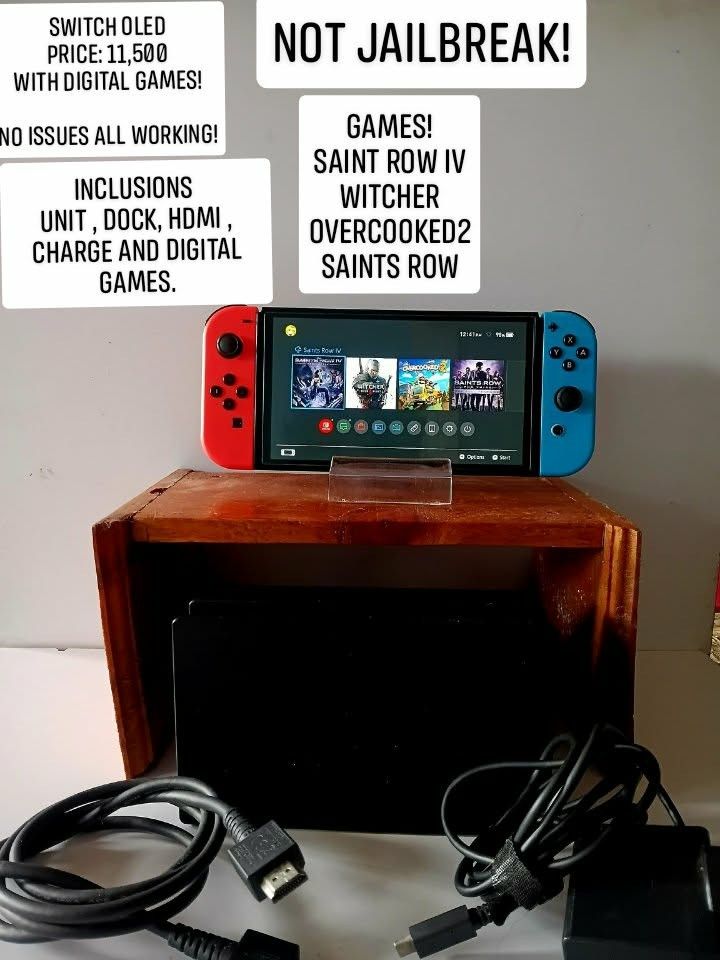 Nintendo Switch OLED with Digital Games (Category: Nintendo) located in Imus. Submitted by fd.alchris (Listing ID 1427205817, Image 1). Description: Nintendo switch OLED no hidden issues NOT JAILBREAK with digital games only inclusions unit, dock, hdmi and charger only up around imus cavite .