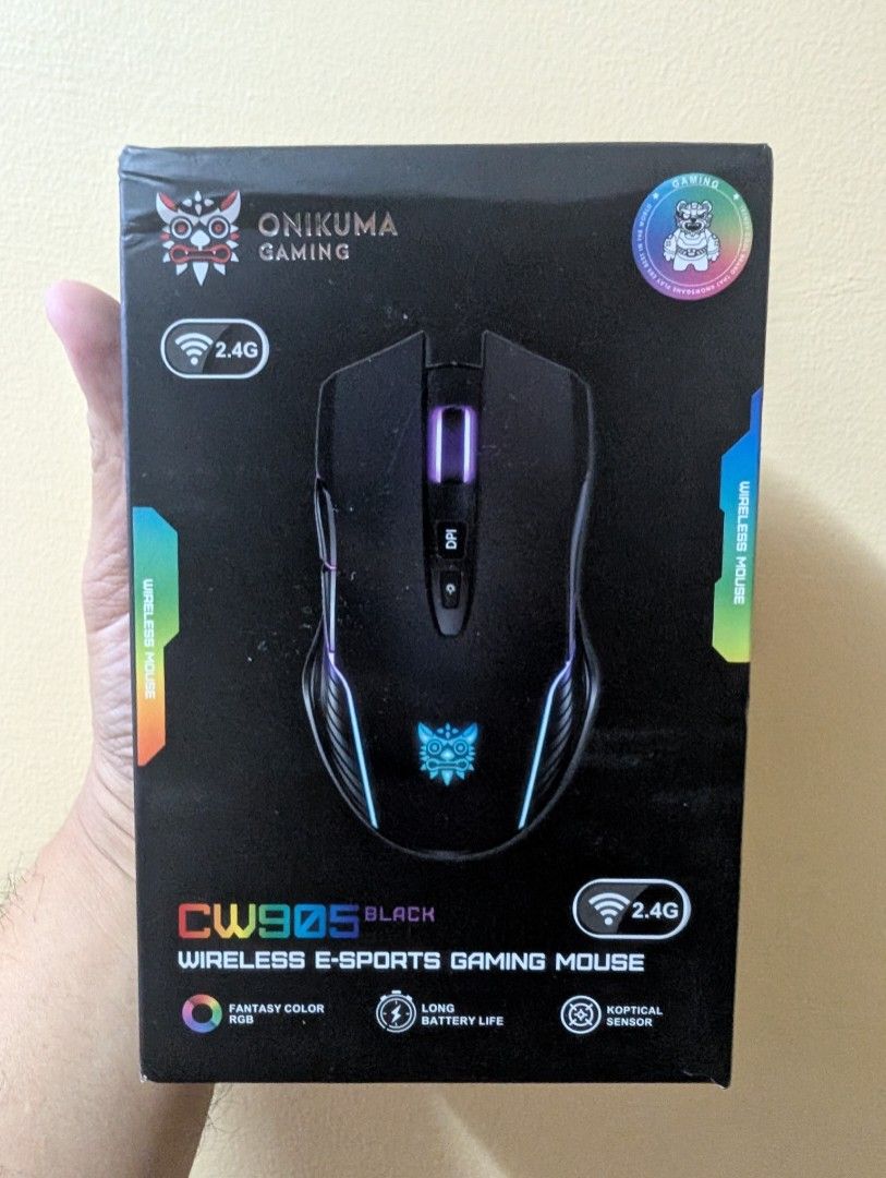 Onikuma CW905 Wireless gaming mouse (Category: Mouse & Mousepads) located in Quezon City. Submitted by unboxingtito (Listing ID 1427308025, Image 1). Description: Brand new and unused .