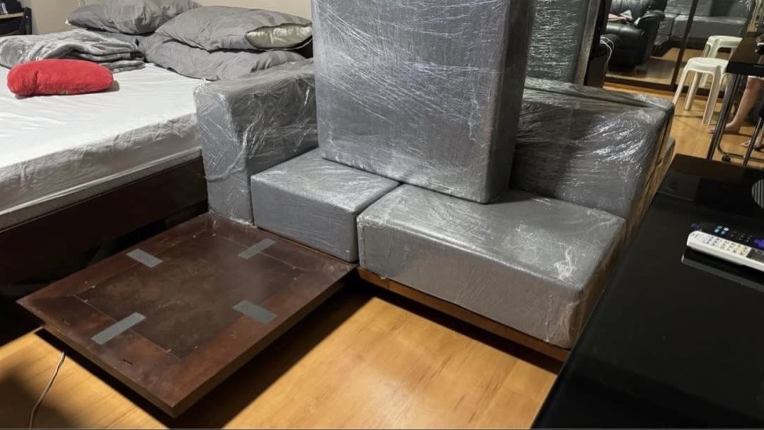 PHILUX L-Shaped Sofa (3-pc set) (Category: Sofas) located in Muntinlupa City. Submitted by saveearth.buy2ndhand (Listing ID 1427303608, Image 2). Description: PLEASE MAKE READING A HABIT. Original price: Php 135,000 Selling price: Php 15000 Brand: Philux Type: Home furniture Condition: 8/10 Flaws: NONE NO OTHER APP CHECKOUT. NO COD. NO RESERVATIONS. All pictures posted. Flaws stated. Rechecked before ship-out. Modes of payment: BPI QR Code and GC