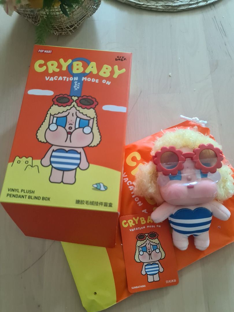 Selling Cry Baby Vacation Mode - Sunbathing (Category: Designer & Blind Box Toys) located in Pasig City. Submitted by beefcubes (Listing ID 1425500652, Image 1). Description: Selling Cry Baby Vacation Mode -Sunbathing 1k each only. Sealed foil. Open bottom box only. Complete inclusions. 1000 each only. Can do meetups or SDD. Item location: Pasig San Joaquin Can do video call to check item and seller legitimacy. Thanks..