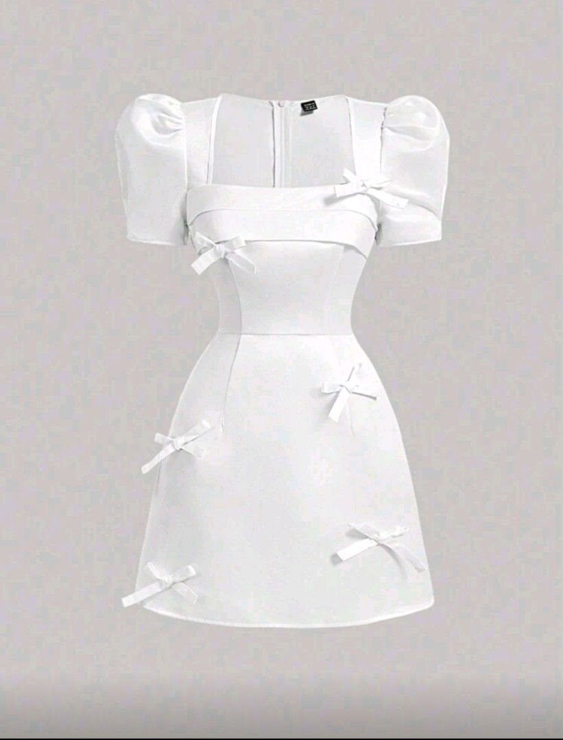 SHEIN White Dress with Bow (Category: Dresses) located in Paranaque City. Submitted by soleil2026 (Listing ID 1427260275, Image 1). Description: Perfect for - Graduation - Business - Casual Above the knee length.