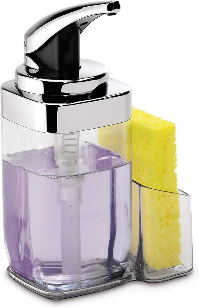 simplehuman 22 oz. Square Push Pump Soap Dispenser, Old, Chrome (Category: Water Purifiers & Dispensers) located in Las Pinas. Submitted by techsmartph (Listing ID 1427290733, Image 1). Description: PRECISION LEVER - Engineered for precise, effortless dispensing with just one hand. Press lightly for a little soap and further to get even more. REMOVABLE CADDY - Pump lifts off caddy for easy cleaning. NO MESSY SPILLS - Wide opening makes refills fa
