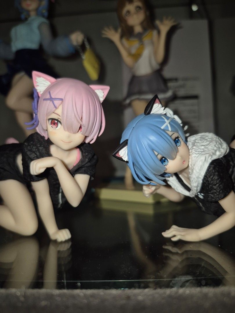 Taito Limited - Desktop Cute Rem and Ram (Category: Designer & Blind Box Toys) located in Pasig City. Submitted by tenyaa (Listing ID 1427300863, Image 1). Description: - 699 each (ram sold!) - brand new condition - alagang glass cab - loose (no box) - super rare find - negotiating is discouraged.