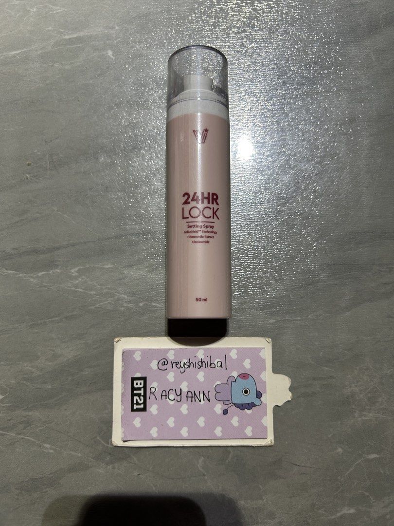 Vice Cosmetics 24HR LOCK Setting Spray 50ml (Category: Makeup) located in Rizal. Submitted by reyshishibal (Listing ID 1427218509, Image 1). Description: - brandnew and sealed - can send video condi - no card included - authentic official, scan the barcode to check authenticity - est sf if jnt: around 50 only ✅installment (original price+ 100) in 2 months.