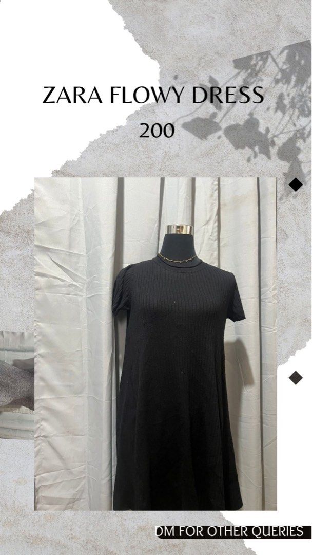ZARA FLOWY BLACK DRESS (Category: Dresses) located in Manila. Submitted by jeravibe (Listing ID 1427208438, Image 1). Description: .