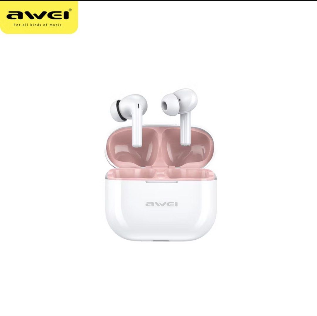 AWEI TWS Wireless Earbuds - White/Pink