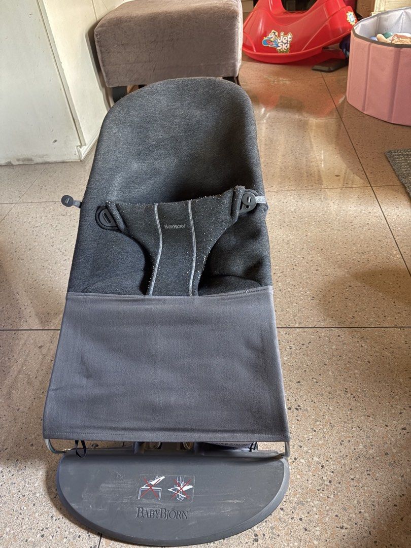 BabyBjorn (Category: Infant Playtime) located in Makati City. Submitted by clarrizeb. (Listing ID 1427315895, Image 2). Description: - BabyBjorn bouncer - Gray color - Classic design .