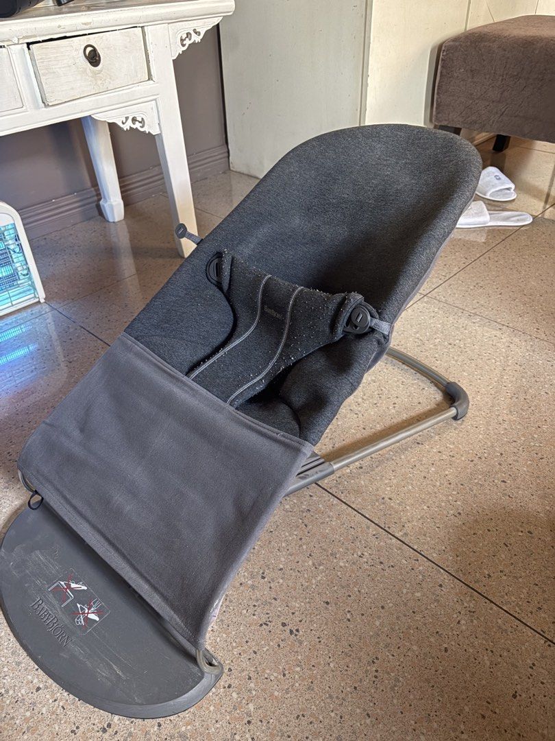 BabyBjorn (Category: Infant Playtime) located in Makati City. Submitted by clarrizeb. (Listing ID 1427315895, Image 1). Description: - BabyBjorn bouncer - Gray color - Classic design .