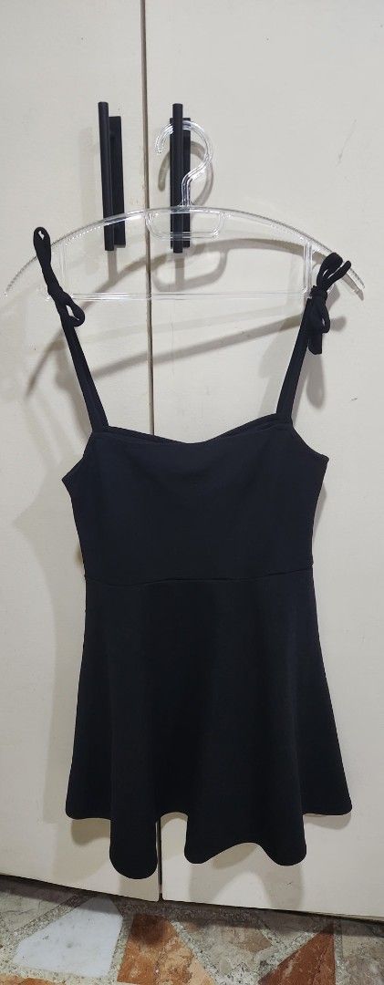 Black Dress with Flare (Category: Dresses) located in Manila. Submitted by summerstyled (Listing ID 1427327499, Image 2). Description: ribbon shoulder peplum dress .