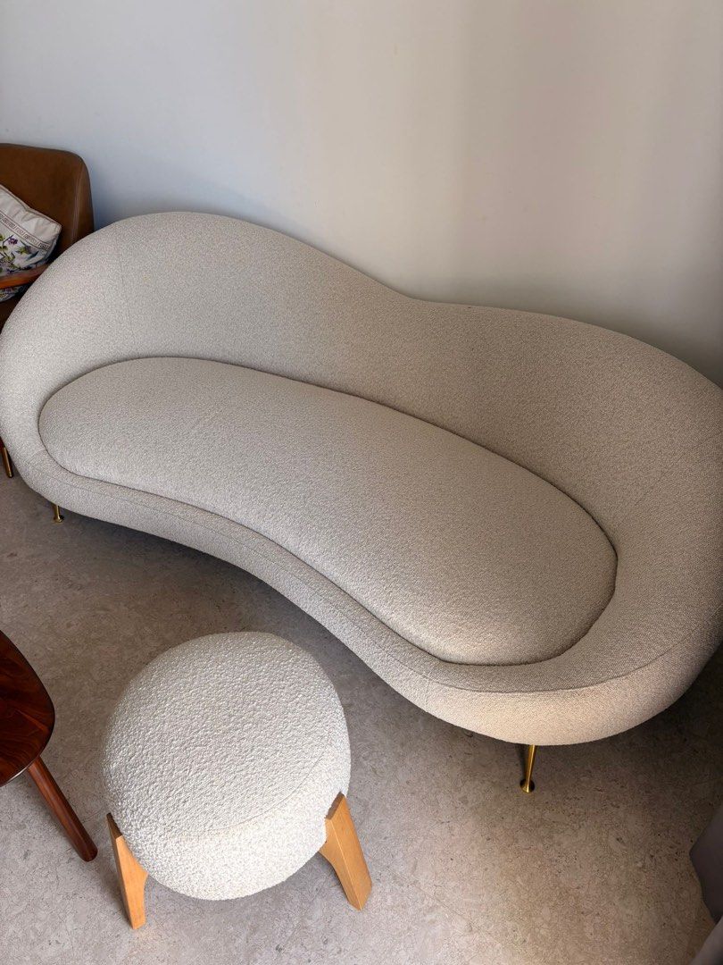 Boucle Performance Sofa (Category: Sofas) located in Singapore. Submitted by gesesg (Listing ID 1427360013, Image 3). Description: Castlery Boucle Performance Sofa, color Snow in great condition. Almost like new, no stains or damage to the sofa, snow fabric cover or legs. For more details -> https://www.castlery.com/sg/products/odette-performance-boucle-sofa?material=white_quartz.