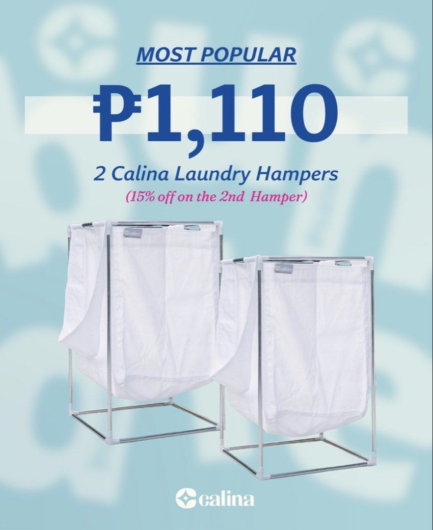 CALINA odor-neutralizing and moisture-absorbing laundry hamper (Category: Laundry Baskets) located in Quezon City. Submitted by samchengg (Listing ID 1427373688, Image 3). Description: your laundry hamper is probably the smelliest thing in your room. 🤢🧺 and you don’t even notice it anymore. Meet Calina — the chemically-treated laundry hamper designed for homes that actually care about the details. Built with odor-neutralizing and moisture-absor