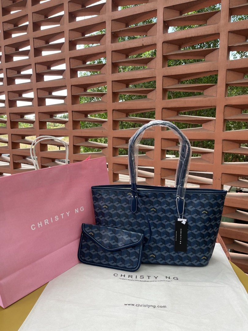 Christy Ng Russo Tote Bag (Category: Luxury Bags & Wallets) located in Manila. Submitted by joannamari43469 (Listing ID 1427343830, Image 2). Description: Christy ng russo tote bag Size: Medium Color: Blue Complete inclusions with paper bag & dust bag Brandnew 📍Imus Cavite Malagasang Cod via lalamove Payment first via jnt express.