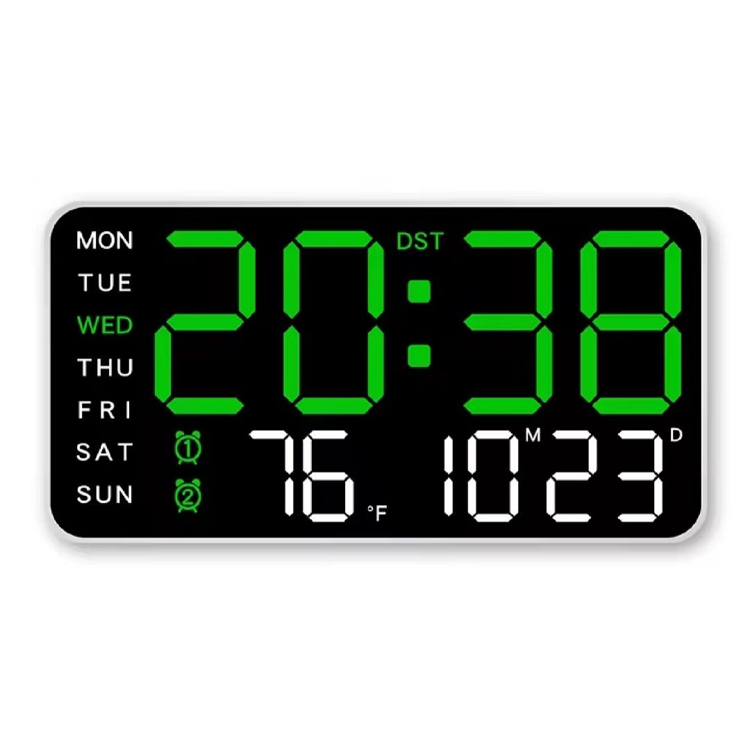 Digital Wall Clock (Category: Clocks) located in Muntinlupa City. Submitted by gdupalco (Listing ID 1427431380, Image 1). Description: Digital Wall Clock With Temperature Size : 21.5*11*3cm/8.5*4.3*1.1inch Power : Battery 3 x AAA USB 5v 1a Price : 200 per pcs 175 each for 2pcs and Up Available on hand 12pcs. Green and Blue With White Back and Blue With Black Back.