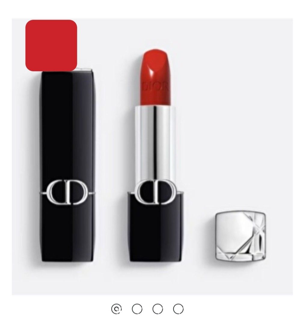Dior Rouge Velvet Lipstick Mini (Category: Makeup) located in Las Pinas. Submitted by mystic_tragicallychic (Listing ID 1427330817, Image 3). Description: Christian Dior Rouge Dior Couture Colour Velvet & Satin Finishes Lipstick Mini Shade: # 999 Velvet Travel Size Brand new w/ box The color is a vibrant red. The product is a couture color care lipstick with a long-wearing finish. SRP: 4667 (Fullsize).