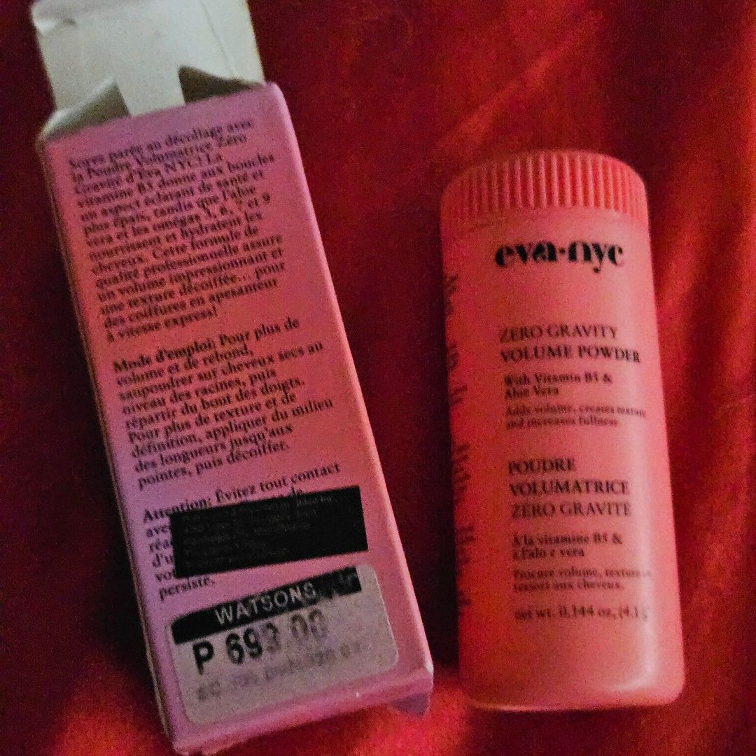 Eva NYC Zero Gravity Volume Powder (Category: Hair) located in Manila. Submitted by smartluxeph (Listing ID 1427383356, Image 3). Description: 💗 Eva NYC Zero Gravity Volume Powder (4.1g) ✨ 💎 Instantly adds volume & lift to hair 💎 Creates texture & fuller-looking style 💎 Lightweight, non-greasy formula 💎 With Vitamin B5 & Aloe Vera ✨ Perfect for flat hair days / styling boost 👀 📦 Condition: Unused / brand new 📦 With box (box has storage we