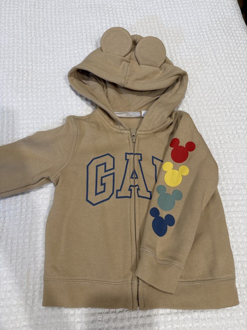 GAP Mickey Mouse Hoodie (Category: Babies & Kids Fashion) located in Manila. Submitted by reset_room (Listing ID 1427398014, Image 1). Description: Gap original 12-18 montha.