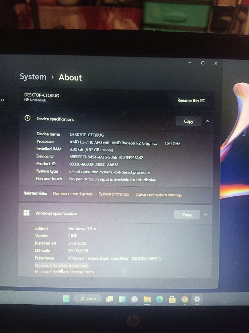 HP LOPTOP 8G ram 1tera hdd (Category: Laptops & Notebooks) located in Malabon City. Submitted by vhinz.dapalogz.24 (Listing ID 1427481834, Image 2). Description: NSA PICS UNG SPECS... G GUDS BATTERY.. .