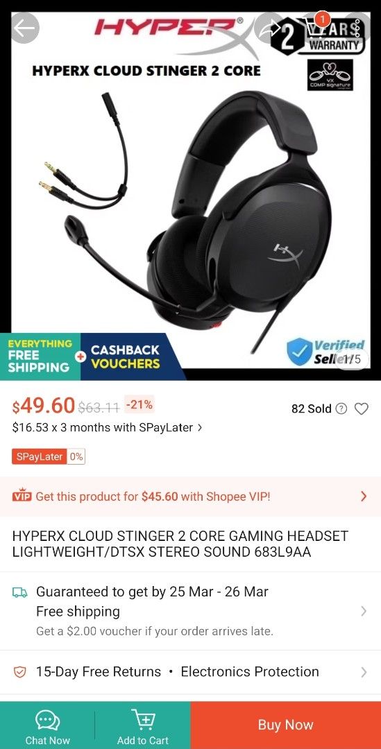HyperX Cloud Stinger 2 Core Gaming Headset404114057767178245