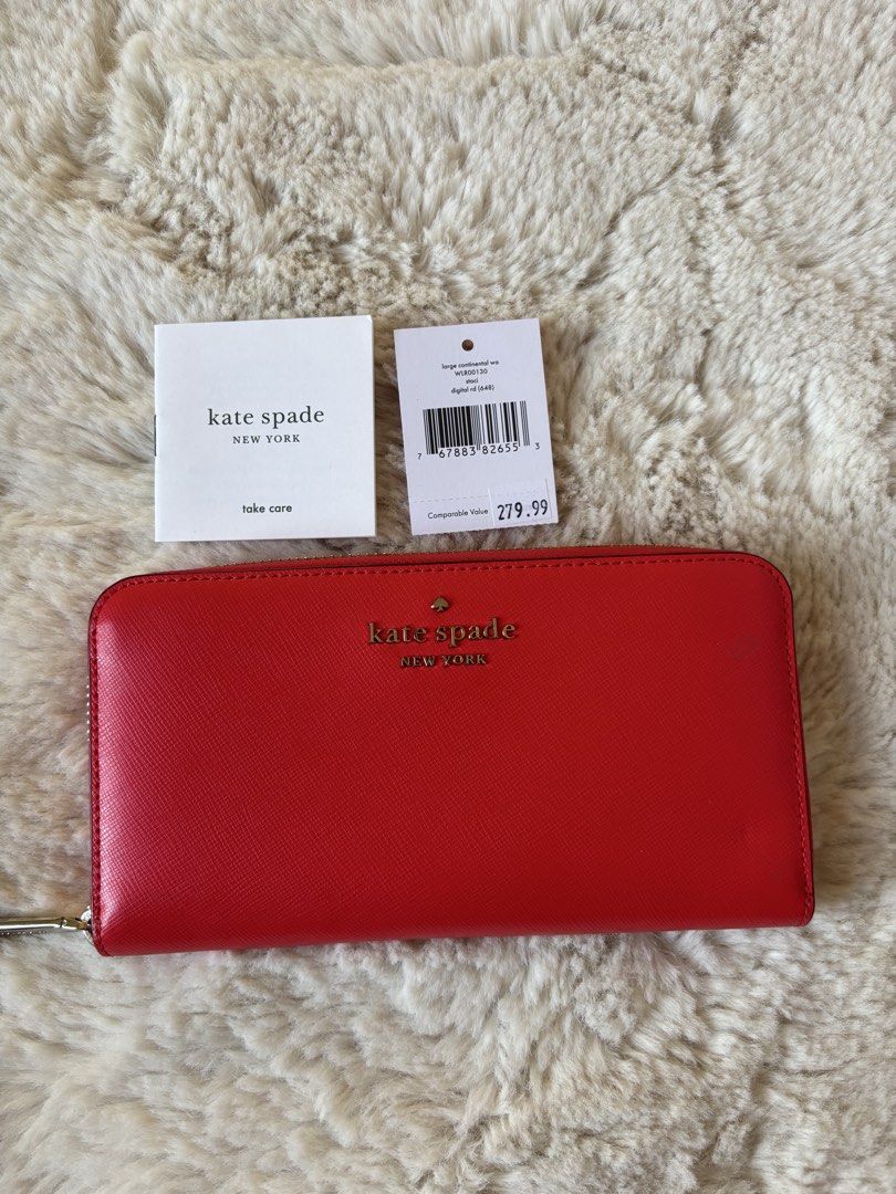 Kate Spade Zip Around Wallet (Category: Wallets & Card holders) located in Batangas. Submitted by aveena0413 (Listing ID 1427482305, Image 1). Description: For Sale: Kate Spade Long Wallet ❤️ Super good as new – used once only! Bought in Canada 🇨🇦 Elegant red color ✨ 💰 ₱2,800 only 📦 SF c/o client.
