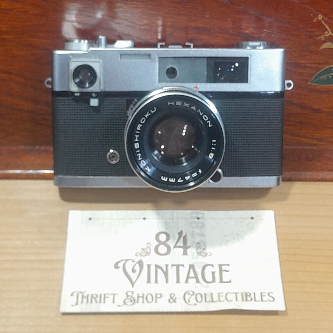 Konica Auto S Range Finder (Category: Cameras) located in Las Pinas. Submitted by 84vintage (Listing ID 1427388687, Image 1). Description: Vintage Konica Auto S film camera with a Hexanon 47mm f/1.8 lens. The camera has a built-in light meter and a rangefinder focusing system. The lens has aperture and focus rings. Actual photos posted. Please examine them carefully as they are part of the description. --📌 MUST READ Before Dealing with us 📌-- ⚠