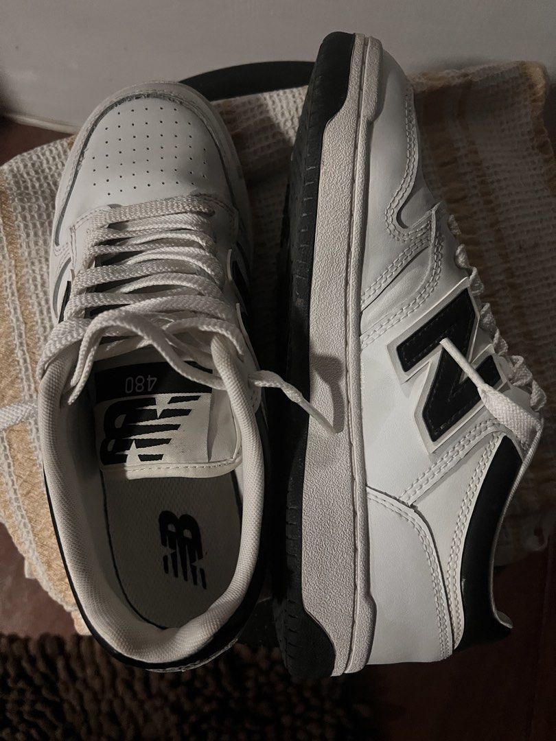New Balance 480 White Black Sneakers (Category: Sneakers) located in Quezon City. Submitted by crazyclozet (Listing ID 1427409302, Image 3). Description: Unisex .