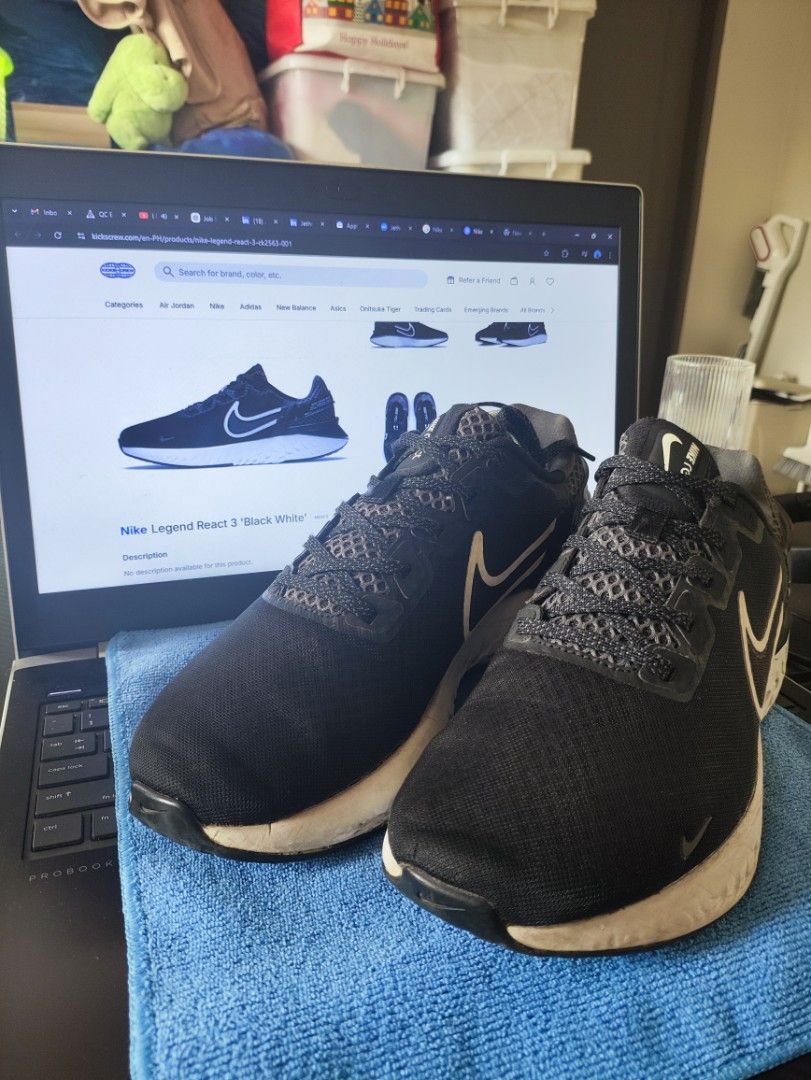 Nike Legend React 3 Black White (Category: Sneakers) located in Quezon City. Submitted by wardaddy0418 (Listing ID 1427331508, Image 1). Description: US 9.5 Mens .