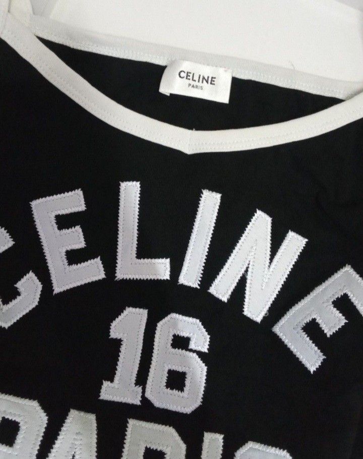 Original Celine 16 Paris Logo Tank Top (Category: Luxury Apparel) located in Navotas City. Submitted by riyuwi (Listing ID 1427425237, Image 2). Description: PREOWNED LIKENEW UNUSED AUTHENTIC CELINE 16 PARIS PATCH LOGO TANK TOP BLACK SMALL-MEDIUM Stretch No flaws Great Condition 9.8/10 .