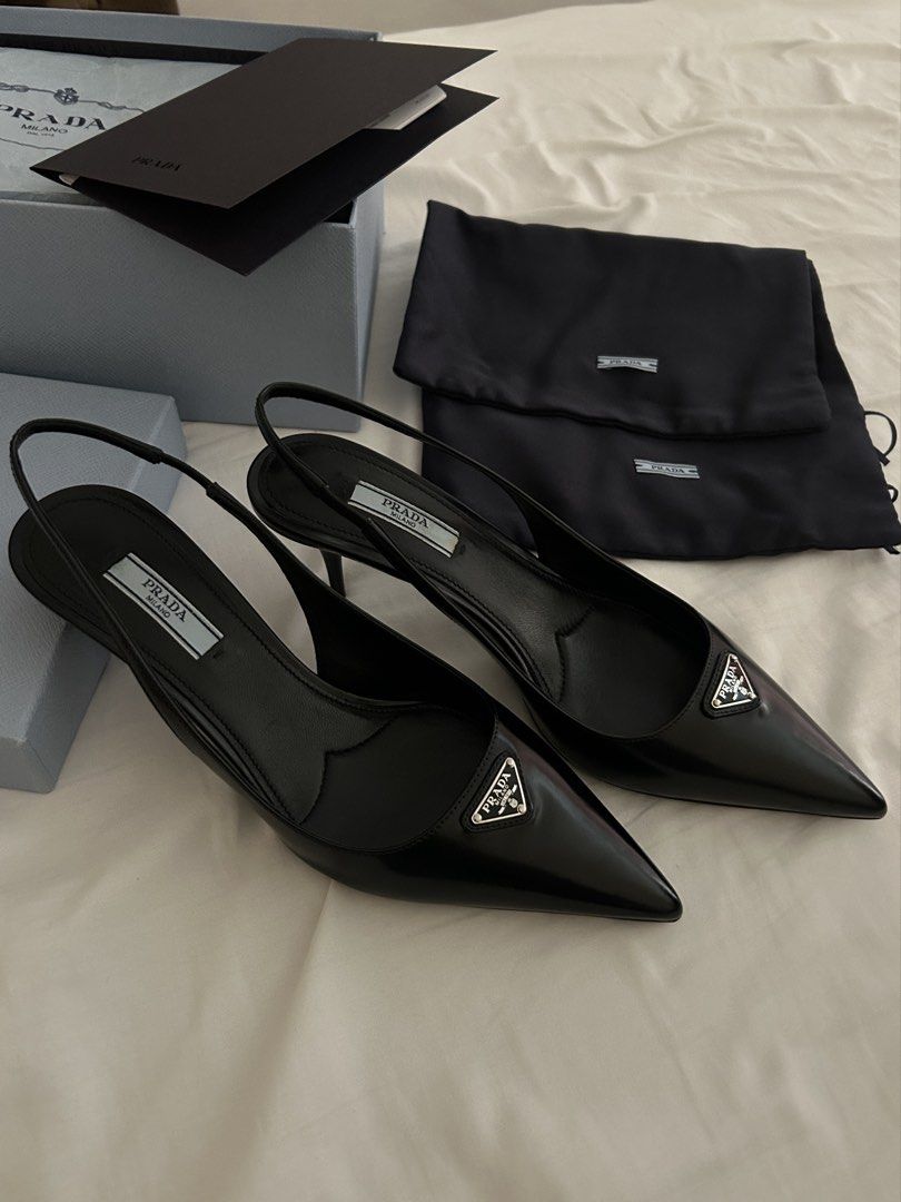 Prada Slingback Heels (price negotiable) (Category: Heels) located in Manila. Submitted by jasmin1325 (Listing ID 1427364979, Image 2). Description: Prada Leather Heels size 37 (negotiable).