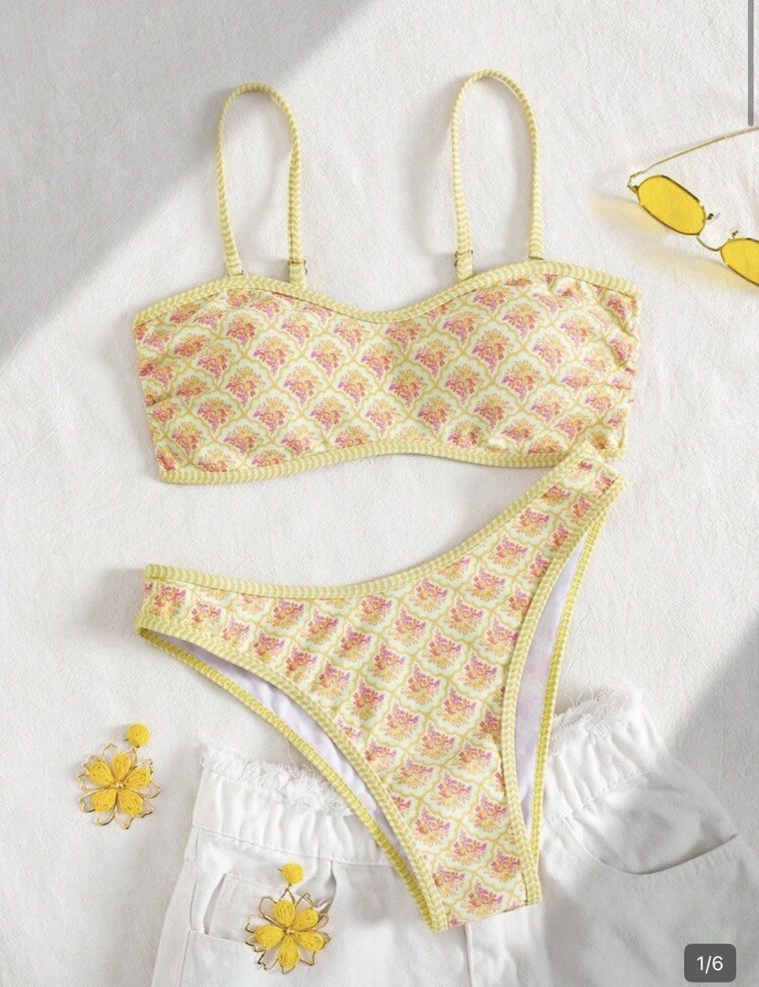 Preloved Medium Shein Yellow Bikini Set (Used Once) (Category: Bikinis & Swimsuits) located in Manila. Submitted by decluterrracct (Listing ID 1427384768, Image 1). Description: Preloved bikini from SHEIN 👙 Worn once only, still in great condition! Price is still negotiable 💬 Shipping fee to be shouldered by buyer 📍 Can also do meetup around Fairview or Manila PM for more details!.