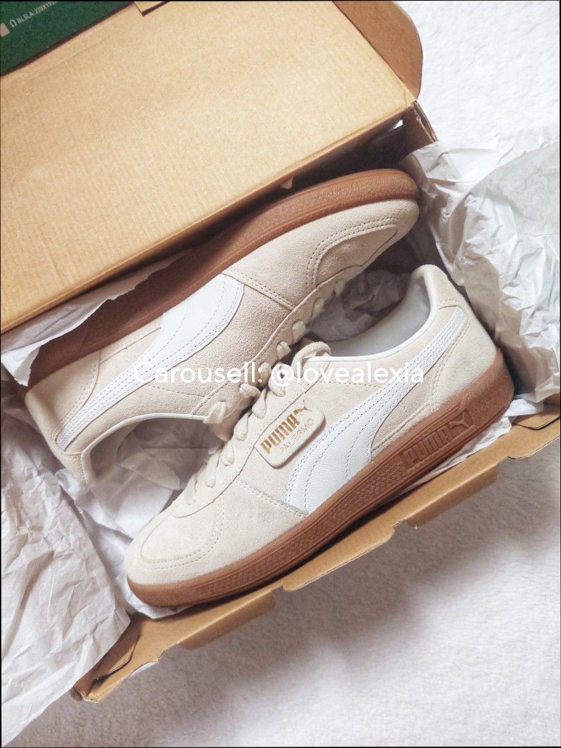 PUMA Palermo Sneakers in Alpine Snow (Category: Sneakers) located in Marikina City. Submitted by lovealexia (Listing ID 1427340029, Image 3). Description: 𝗣𝘂𝗺𝗮 𝗣𝗮𝗹𝗲𝗿𝗺𝗼 in Alpine Snow 𝗦𝗶𝘇𝗲: US 8.5 (26.5 cm) 𝗖𝗼𝗻𝗱𝗶𝘁𝗶𝗼𝗻: Excellent condition. Worn only twice. 𝗣𝗿𝗶𝗰𝗲: ₱4,300 + SF (Fixed) • Very clean overall with minimal signs of use. • Complete with box; slightly damaged due to courier handling. • Comfy on feet! ❤️ 𝗥𝗙𝗦: 