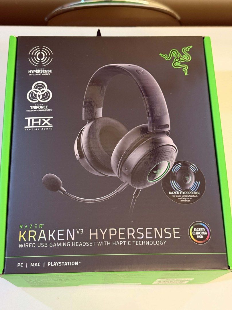 Razer Kraken v3 Wired Headset (Category: Headphones & Headsets) located in Las Pinas. Submitted by carou58725 (Listing ID 1427435008, Image 1). Description: Razer Kraken v3 Wired Headset complete set (Still negotiable, offer your price) No low balling though...