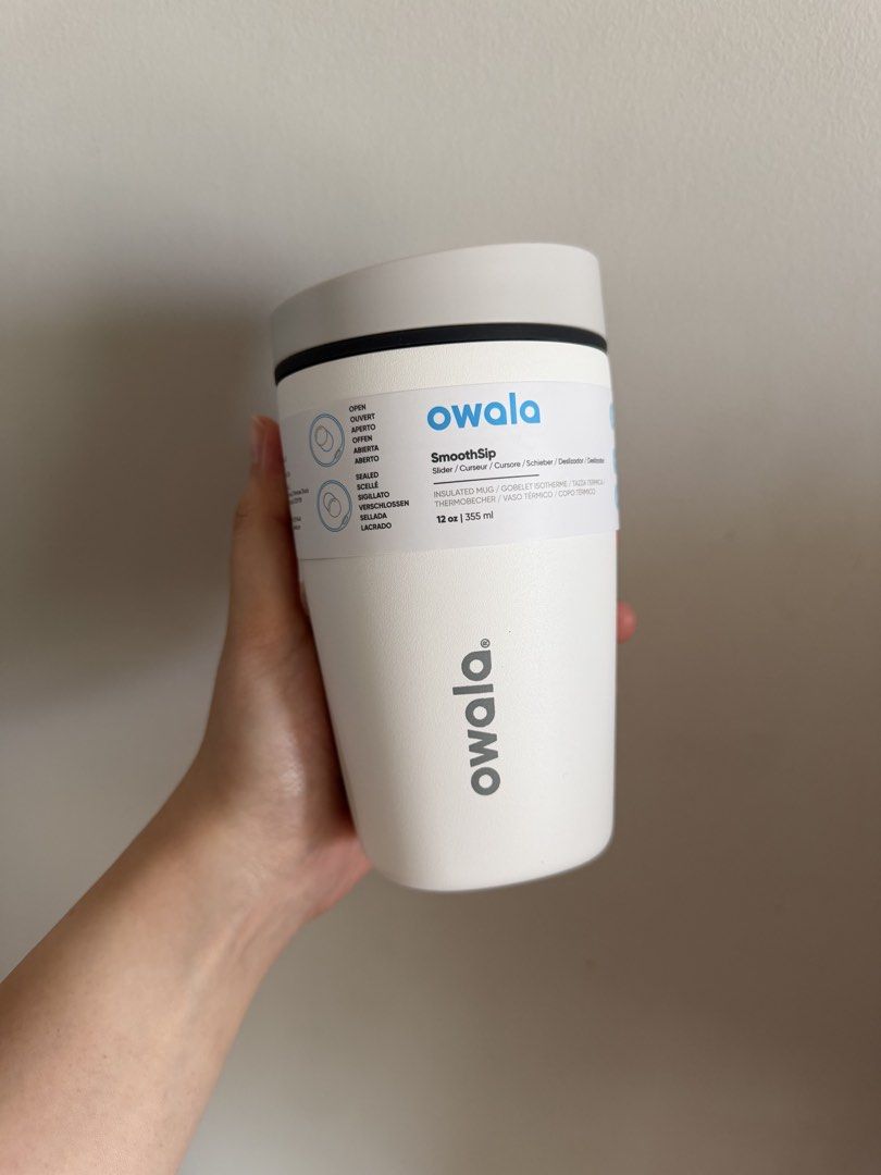 [SALE] 12oz Owala Smoothsip Slider in Shy Marshmallow (Category: Water Bottles & Tumblers) located in Manila. Submitted by lemoncart.ph (Listing ID 1403632213, Image 2). Description: - no dents/ scratches - 100% authentic IG: lemoncart_ph.