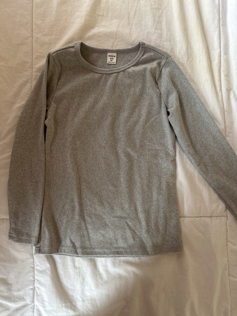 Shein Long Sleeve Warmer - Gray - Size 8Y (Category: Babies & Kids Fashion) located in Muntinlupa City. Submitted by shopnb (Listing ID 1427383568, Image 1). Description: - Shein long sleeve warmer - Gray color - Size 8Y - Suitable for layering.