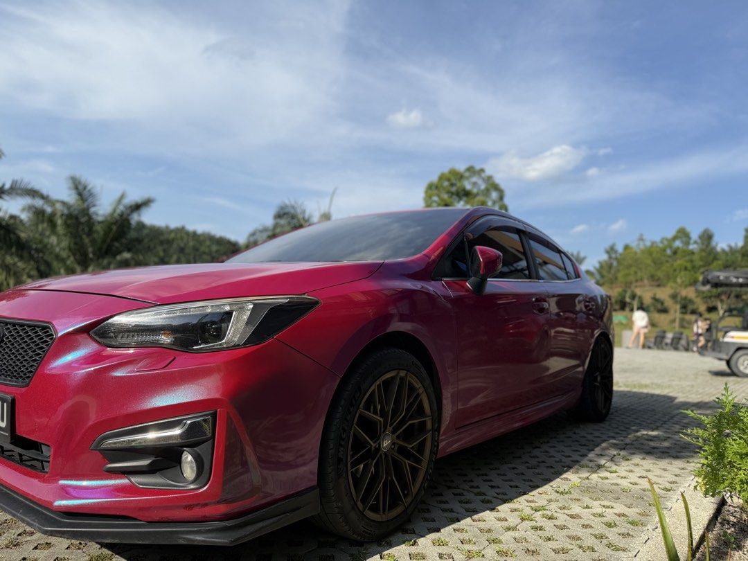 Subaru Impreza 4D 2.0i-S EyeSight (A) (Category: Used Cars) located in Singapore. Submitted by worthsales (Listing ID 1427467735, Image 2). Description: 2nd owner, Meticulously maintained, fussy owner $5k Aikka paintwork Flow forming rims Michelle tyres Carbon fibre trims interior of the car Ambient light, legroom lighting Lta legal tint, highest heat rejection premium quality tint Eyesight features Looking to sell directly as next owner must be 